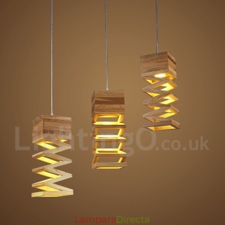 Lámpara colgante de madera contemporánea moderna Lámpara colgante de madera contemporánea moderna