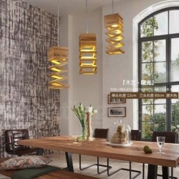 Lámpara colgante de madera contemporánea moderna
