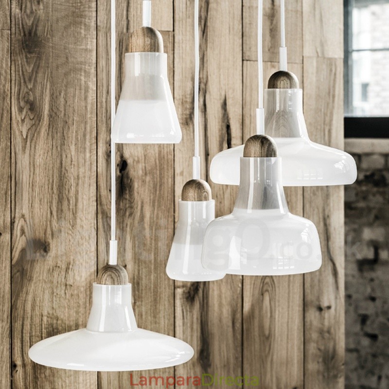Lámpara colgante retro vintage con pantalla de cristal