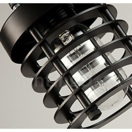 Lámpara colgante retro vintage de metal de una luz