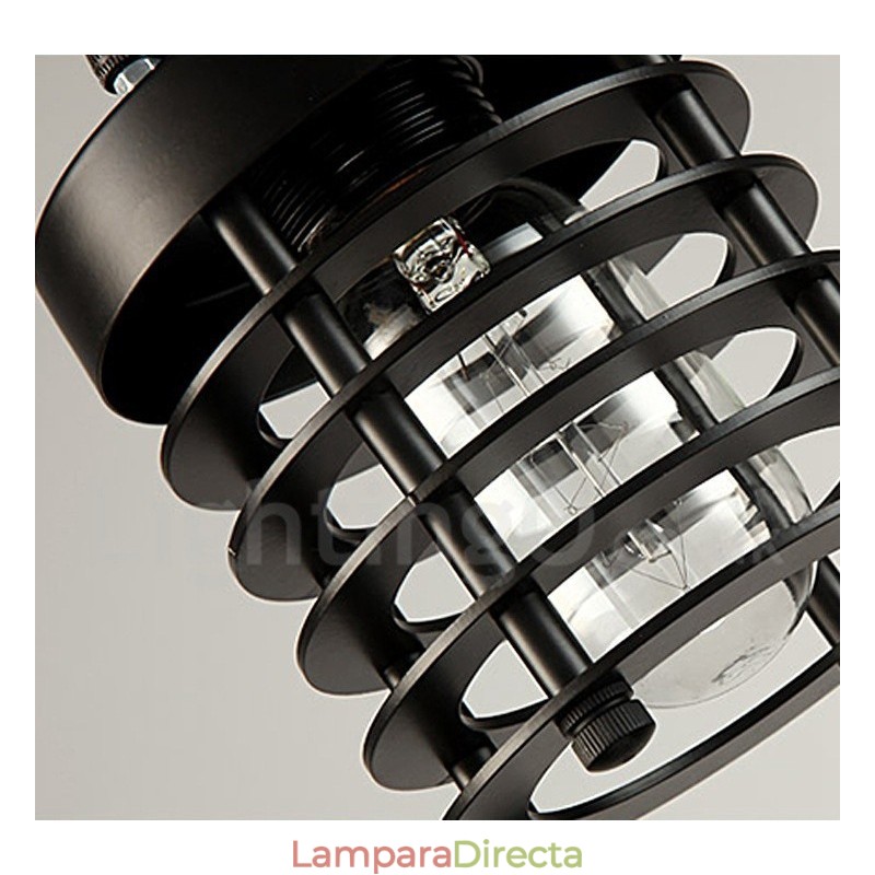 Lámpara colgante retro vintage de metal de una luz