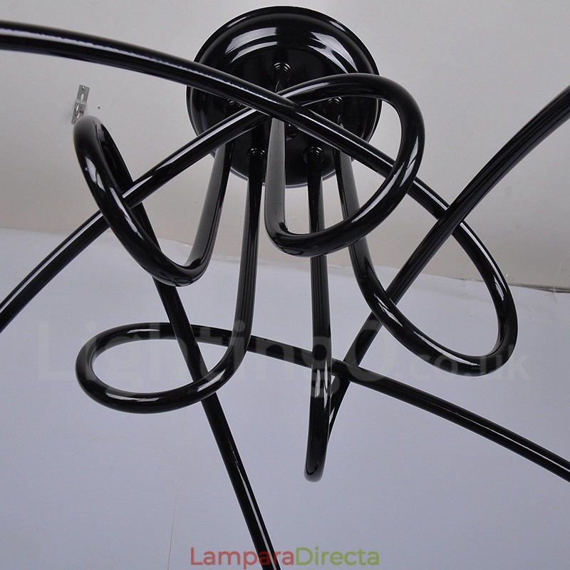 Lámpara de araña de 5 luces de metal estilo country negro