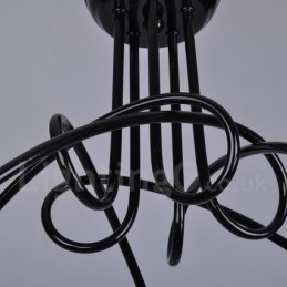 Lámpara de araña de 5 luces de metal estilo country negro