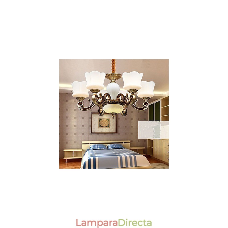 Lámpara colgante retro de aleación de zinc creativa para comedor o jardín