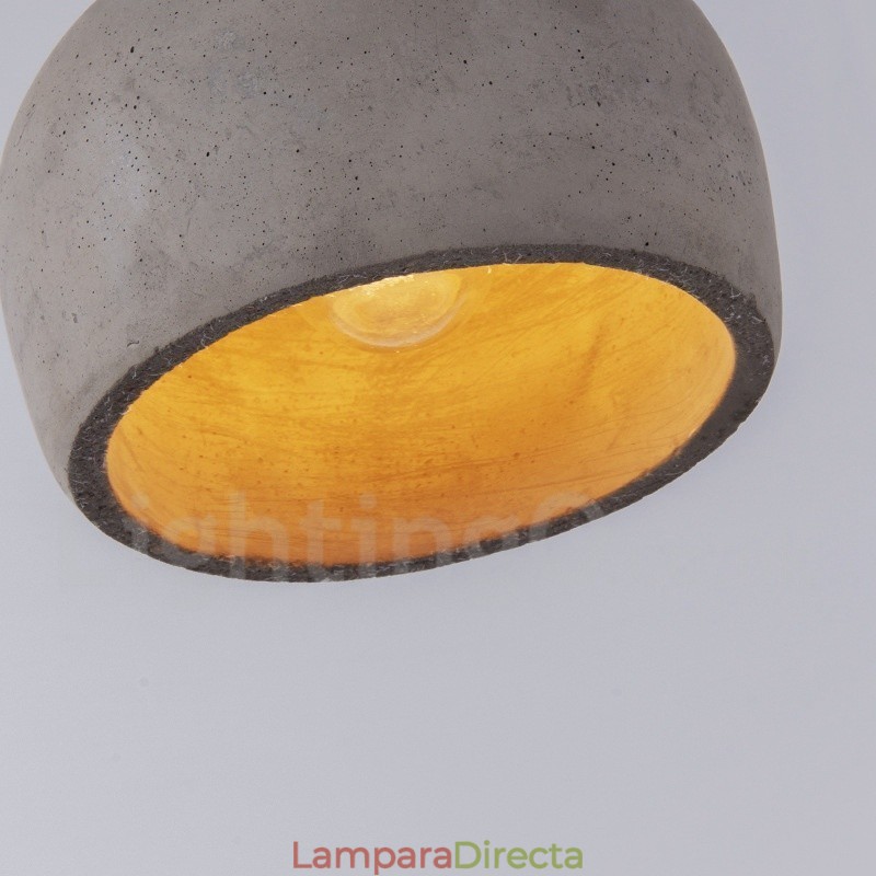 Lámpara colgante de una sola luz de hormigón de madera vintage retro