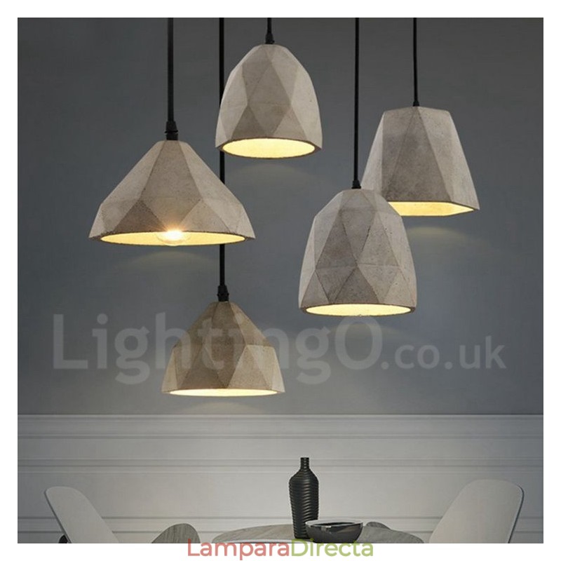 Lámpara colgante vintage de hormigón de una luz