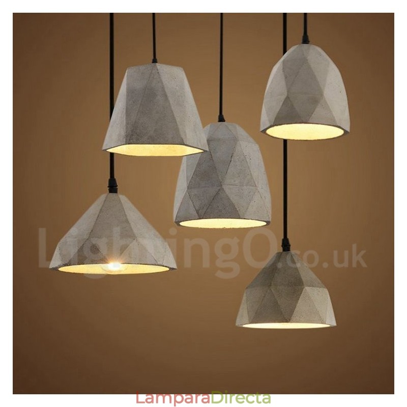Lámpara colgante vintage de hormigón de una luz