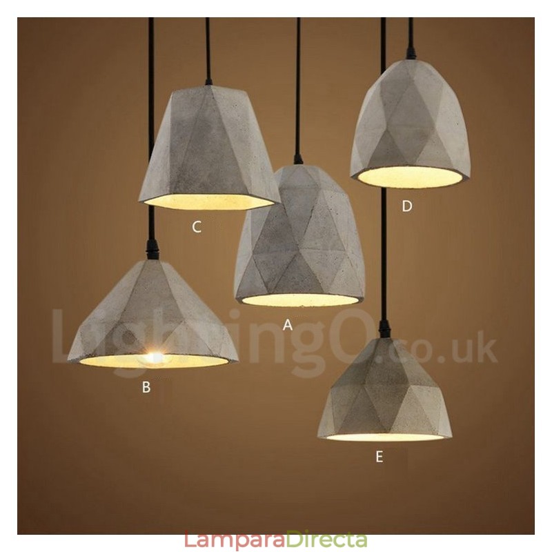 Lámpara colgante vintage de hormigón de una luz