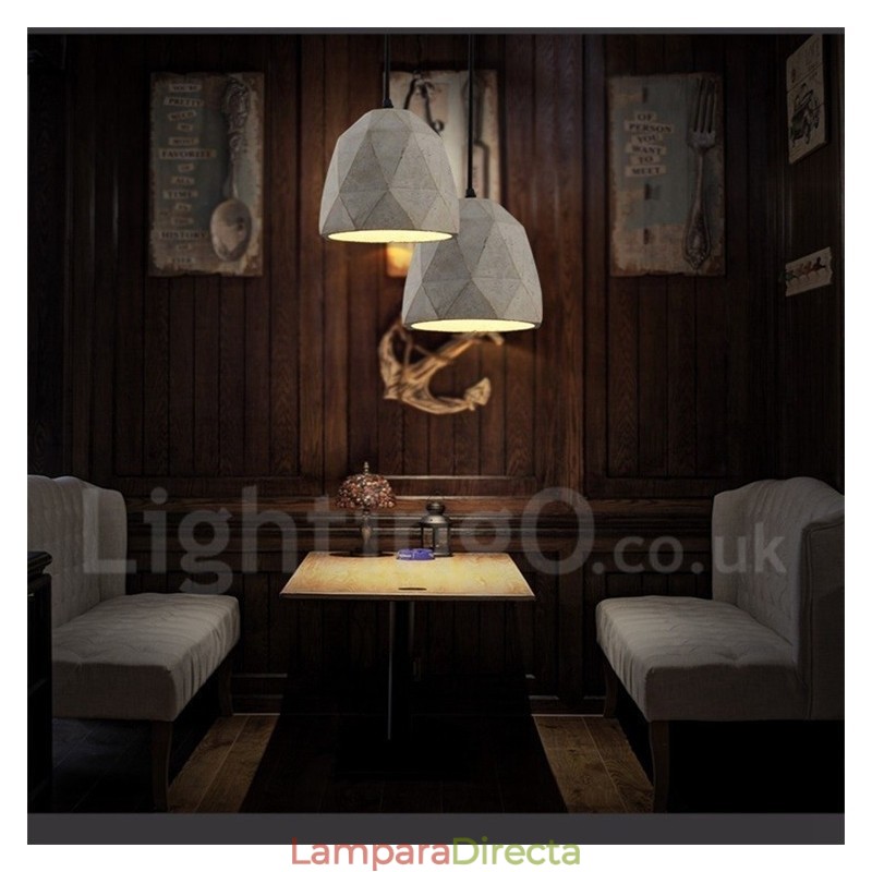 Lámpara colgante vintage de hormigón de una luz