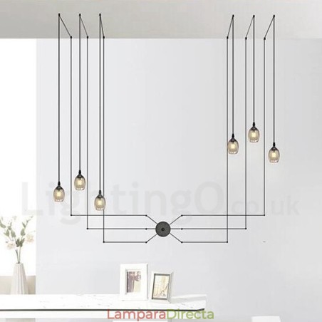 Para lámpara colgante de 6 luces con pantalla de cristal Para lámpara colgante de 6 luces con pantalla de cristal