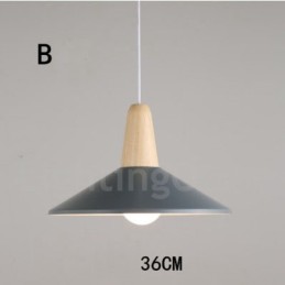 Lámpara colgante moderna contemporánea de madera y metal en varios colores