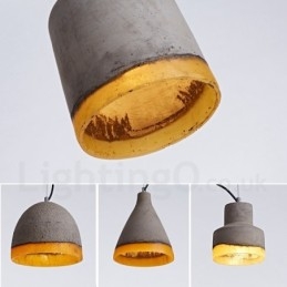 Lámpara colgante de hormigón contemporánea moderna de 1 luz