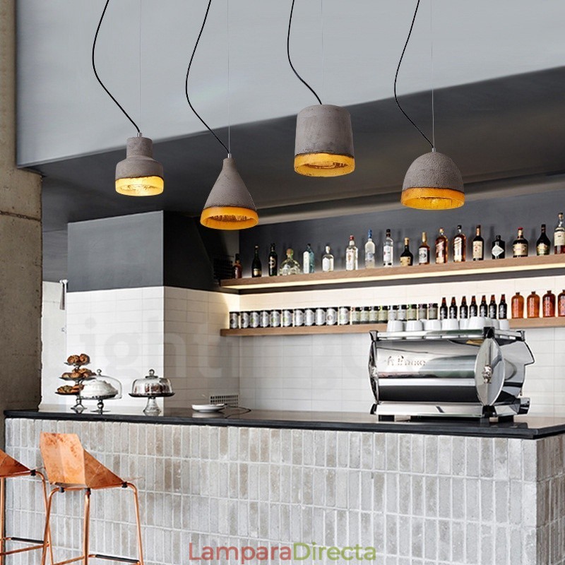 Lámpara colgante de hormigón contemporánea moderna de 1 luz