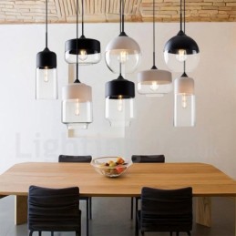 Lámpara colgante contemporánea moderna con pantalla de cristal