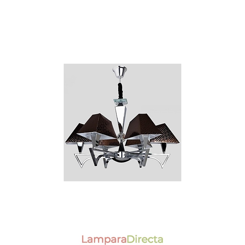 Lámpara de araña de hierro forjado de moda con iluminación artística de 6 luces