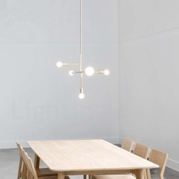 Lámpara de araña moderna contemporánea de cobre de 5 luces