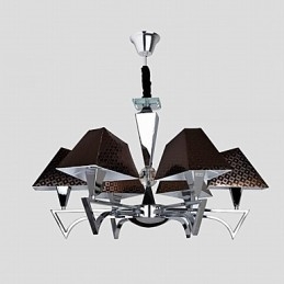 Lámpara de araña de hierro forjado de moda con iluminación artística de 6 luces