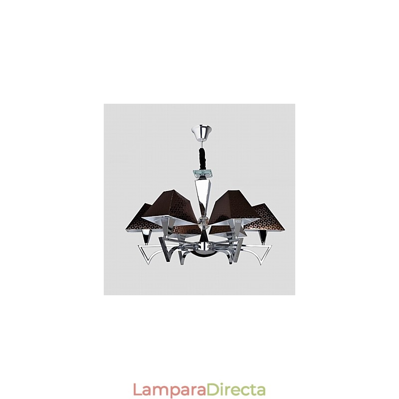 Lámpara de araña de hierro forjado de moda con iluminación artística de 6 luces