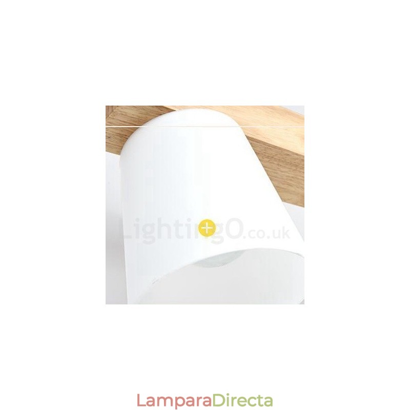Lámpara colgante de madera contemporánea moderna de 5 luces