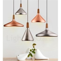 Lámpara colgante moderna contemporánea de metal de 1 luz