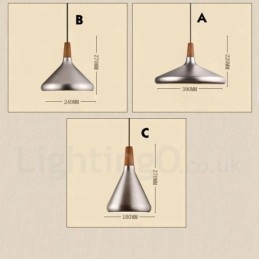Lámpara colgante moderna contemporánea de metal de 1 luz