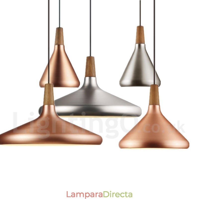 Lámpara colgante moderna contemporánea de metal de 1 luz