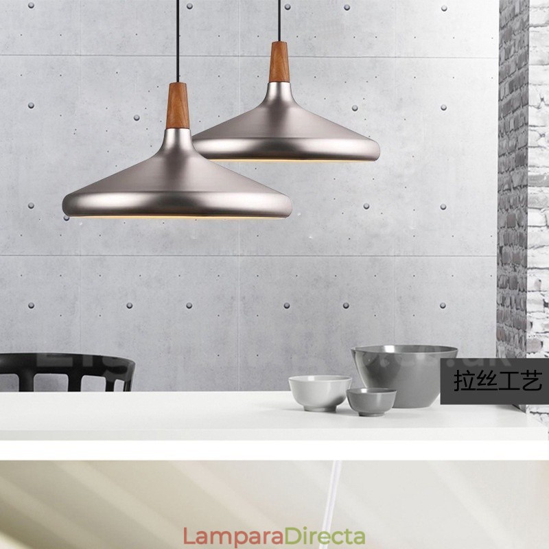 Lámpara colgante moderna contemporánea de metal de 1 luz