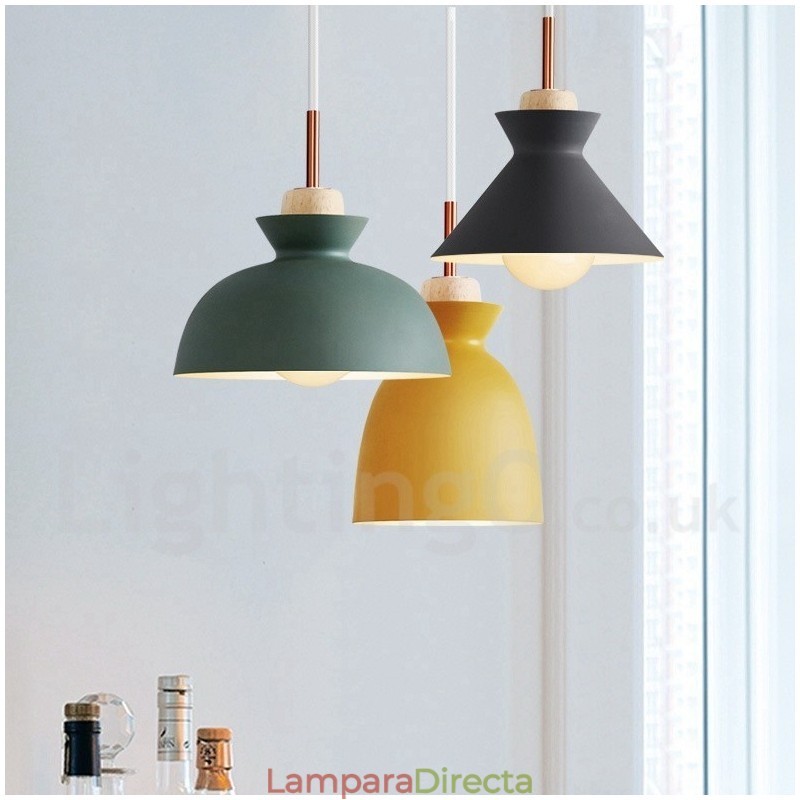 Lámpara colgante moderna y contemporánea de metal multicolor