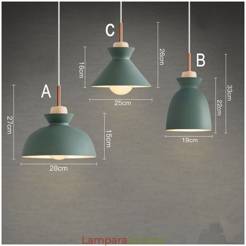 Lámpara colgante moderna y contemporánea de metal multicolor