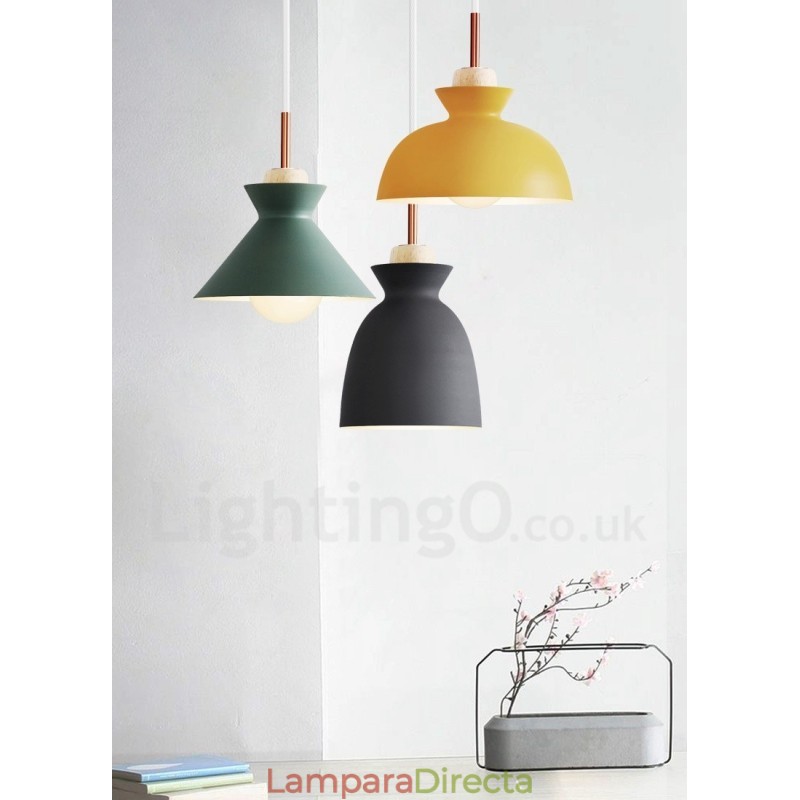 Lámpara colgante moderna y contemporánea de metal multicolor