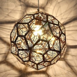 Lámpara colgante moderna contemporánea de una luz con forma de globo