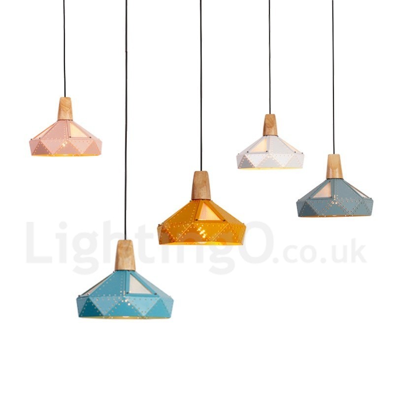 Lámpara colgante moderna contemporánea de una sola luz en varios colores