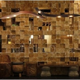 Lámpara colgante moderna contemporánea de madera de 3 luces