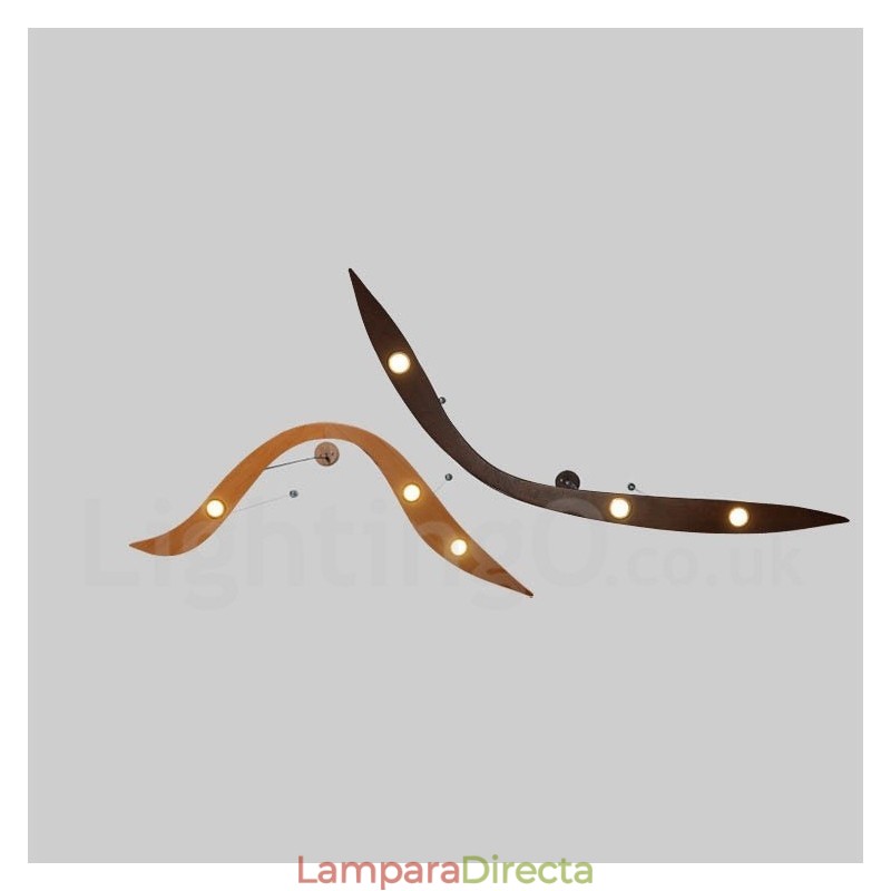 Lámpara colgante moderna contemporánea de madera de 3 luces