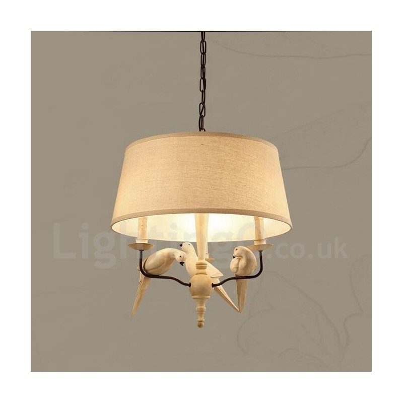 Lámpara colgante rústica vintage de 3 luces
