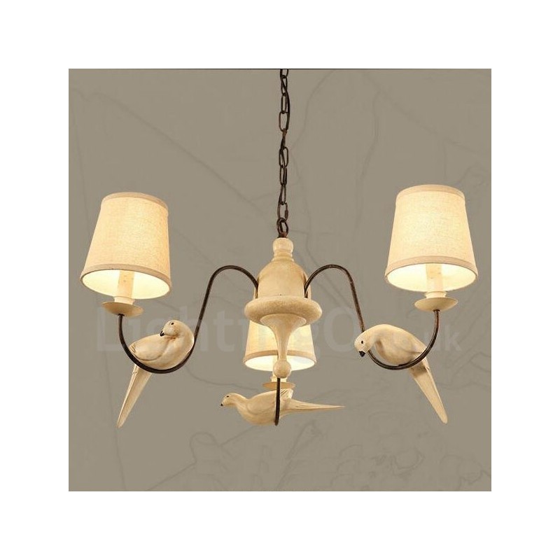 Lámpara colgante rústica vintage de 3 luces