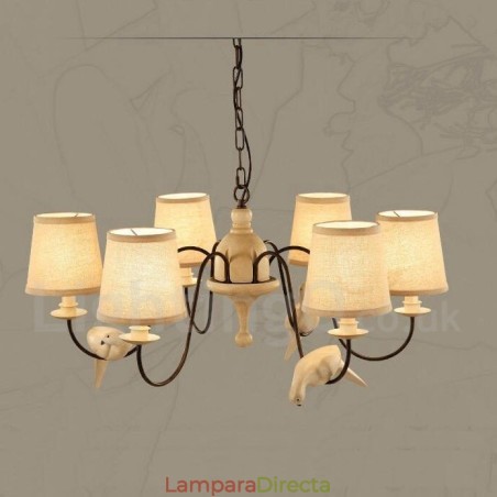 Lámpara colgante rústica vintage de 6 luces Lámpara colgante rústica vintage de 6 luces