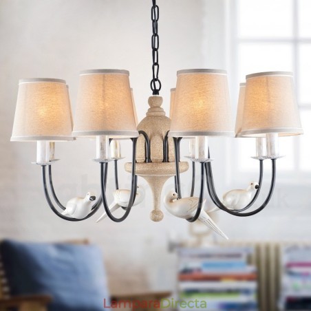 Lámpara colgante rústica vintage de 8 luces Lámpara colgante rústica vintage de 8 luces