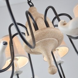 Lámpara colgante rústica vintage de 8 luces