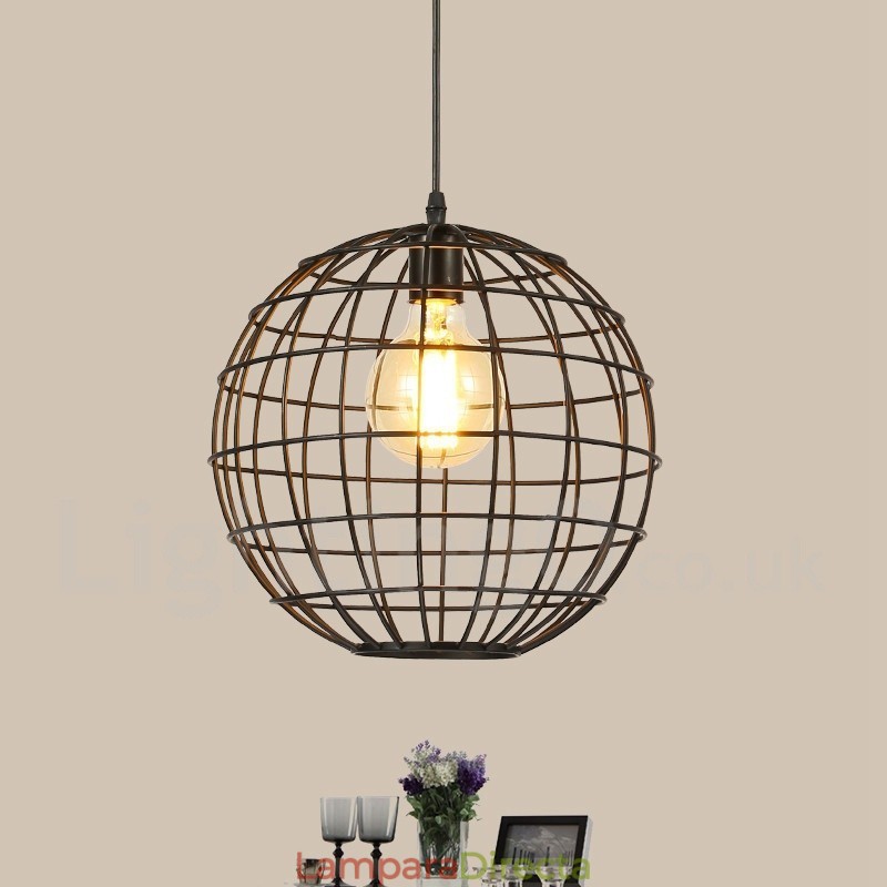 Lámpara colgante estilo globo vintage de estilo campestre