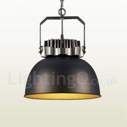 Lámpara colgante vintage de metal estilo country negro