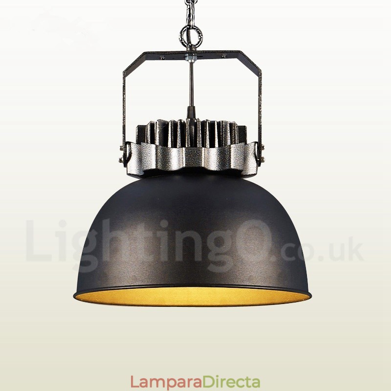Lámpara colgante vintage de metal estilo country negro