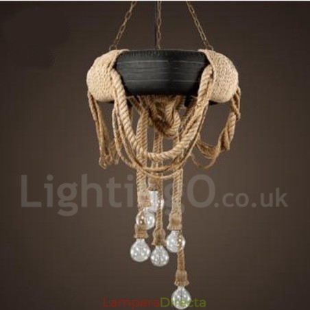 Lámpara colgante vintage de estilo campestre de 6 luces Lámpara colgante vintage de estilo campestre de 6 luces