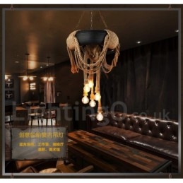 Lámpara colgante vintage de estilo campestre de 6 luces