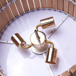 Lámpara colgante de tambor de madera contemporánea moderna