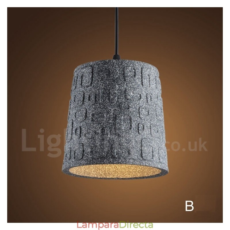 Lámpara colgante retro vintage de hormigón de una luz
