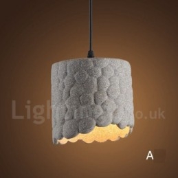 Lámpara colgante retro vintage de hormigón de una luz