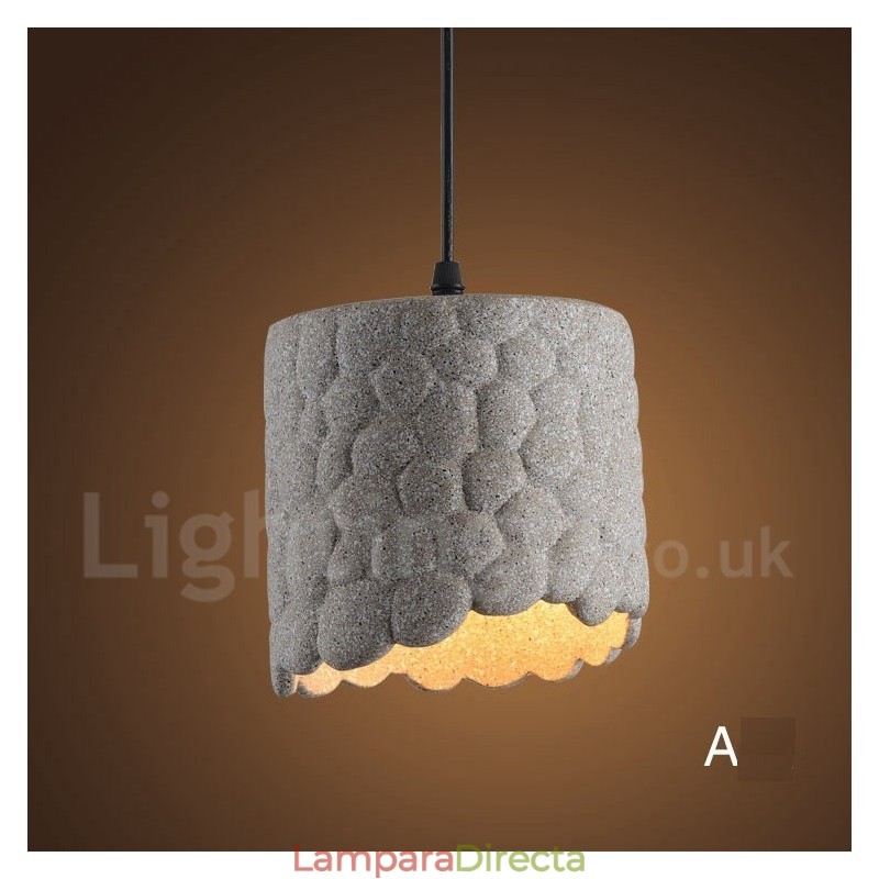 Lámpara colgante retro vintage de hormigón de una luz