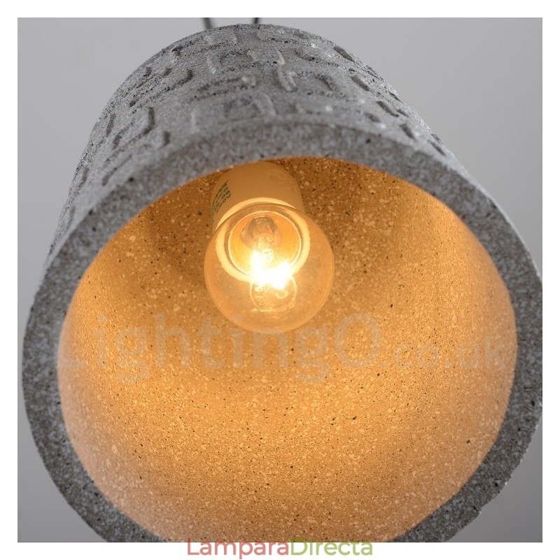 Lámpara colgante retro vintage de hormigón de una luz