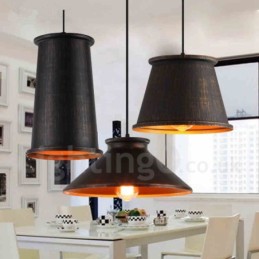 Lámpara colgante de metal retro vintage de 1 luz